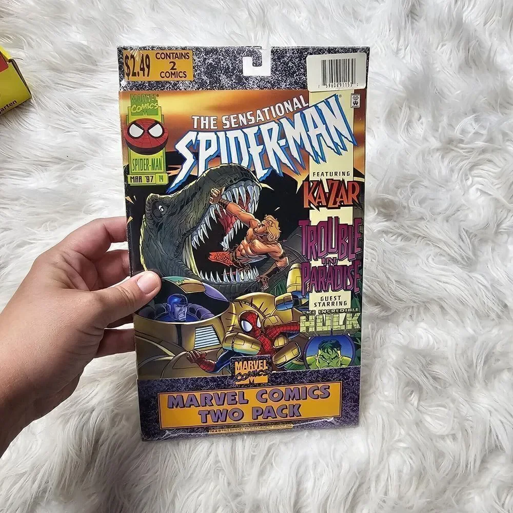 Lot Of 3 Comic 2 Packs Marvel With Trading Cards January 1997 Spider Man Captain